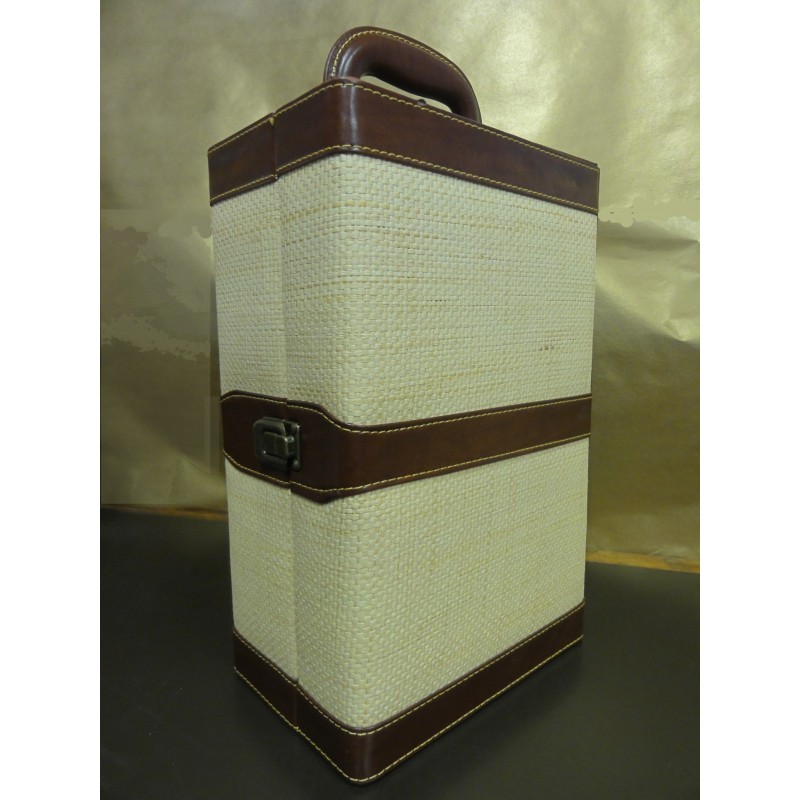 Estuche de dos botellas de vino.