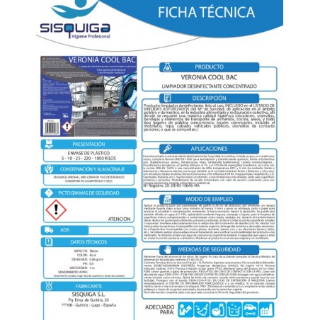 Veronia  Cool  Bac ,desinfectante.